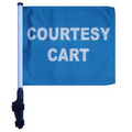 Golf CART Flag Kit Custom - 6"x9" Single Reverse Print and Pole.